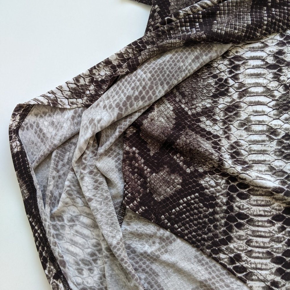 SOLD Michael Kors Brown Snake Print Wrap Dress L - Picture 6 of 16
